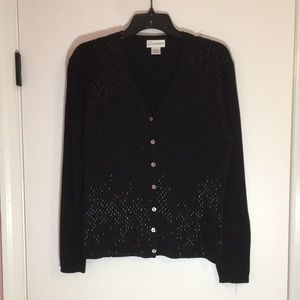 Enanti Black Women's Cardigan Sweater